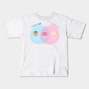 Macaron vs Macaroon - Emmanuel Macron cookie biscuit venn diagram Kids T-Shirt